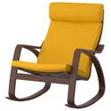 IKEA POÄNG ПОЕНГ, крісло-гойдалка, коричневий / СКІФТЕБУ жовтий 493.958.54 фото thumb №1
