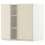 IKEA METOD МЕТОД, навісна шафа з полицями / 2 дверцят, білий / Voxtorp високий глянець світло-бежевий, 60x60 см 294.588.52 фото