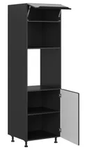 BRW Встраиваемый кухонный шкаф Sole L6 60 см с духовкой, правый черный матовый, черный/черный матовый FM_DPS_60/207_P/O-CA/CAM фото thumb №3