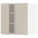 IKEA METOD МЕТОД, навісна шафа з полицями / 2 дверцят, білий / хавсторпський бежевий, 60x60 см 494.698.64 фото thumb №1