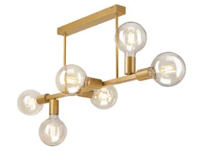 BRW 6-позиционный потолочный светильник Astrid в стальном золотом цвете 086098 фото