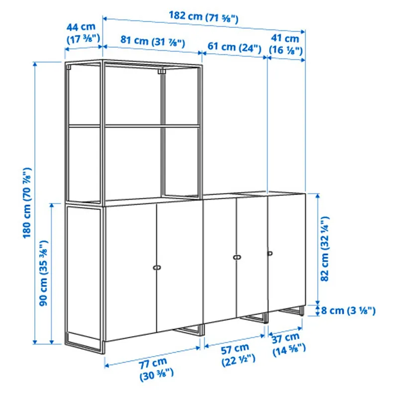 IKEA JOSTEIN ЙОСТЕЙН, стеллаж с дверцами, внутренний / наружный / белый, 182x44x180 см 694.372.97 фото №5