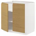 IKEA METOD МЕТОД, напольный шкаф с полками / 2дверцами, белый / Воксторп имит. дуб, 80x60 см 095.388.88 фото thumb №1