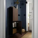 IKEA BESTÅ БЕСТО, навесной шкаф с 2 дверями, черный / коричневый Björköviken / коричневый шпон дуба, 60x22x128 см 894.219.69 фото thumb №2