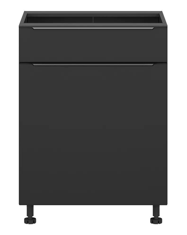 BRW Кухонный шкаф Sole L6 60 см левый черный матовый, черный/черный матовый FM_D1B_60/82_L/B-CA/CAM фото №1