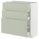 IKEA METOD МЕТОД / MAXIMERA МАКСИМЕРА, напольный шкаф с 3 ящиками, белый / светло-зеленый, 80x37 см 494.867.88 фото thumb №1