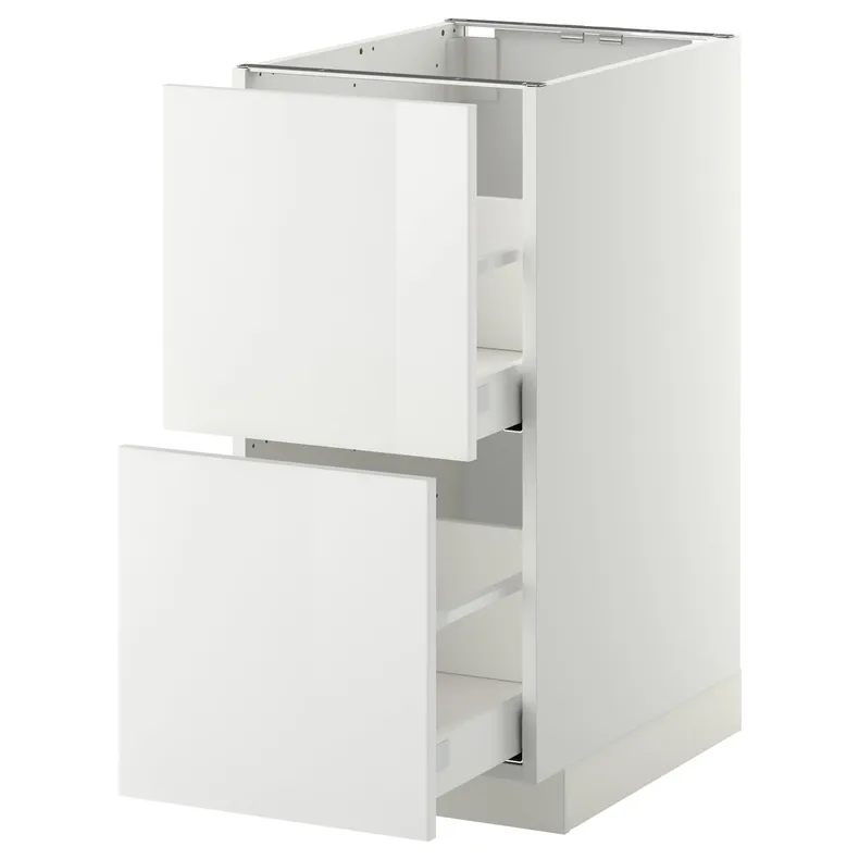 IKEA METOD МЕТОД / MAXIMERA МАКСІМЕРА, підлогова шафа / 2 фронт пан / 2 вис шх, білий / РІНГХУЛЬТ білий, 40x60 см 999.117.07 фото №1