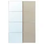 IKEA AULI АУЛИ / MEHAMN МЕХАМН, пара раздвижных дверей, зеркало / 2стр серый беж, 150x236 см 094.368.56 фото