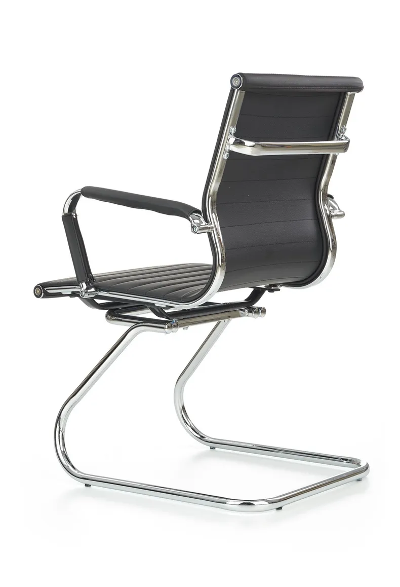Офісне крісло HALMAR PRESTIGE SKID екошкіра, чорний фото №3