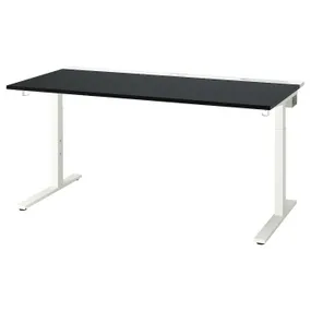 IKEA MITTZON МІТТЗОН, письмовий стіл, окль попелястий чорний білий, 160x80 см 995.291.15 фото