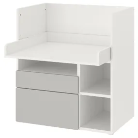 IKEA SMÅSTAD СМОСТАД, письмовий стіл, біло-сірий з 2 шухлядами, 90x79x100 см 193.922.58 фото