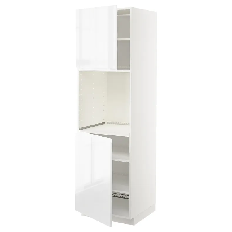 IKEA METOD МЕТОД, висока шафа для дух, 2 дверцят / пол, білий / ВОКСТОРП глянцевий / білий, 60x60x200 см 294.573.72 фото №1