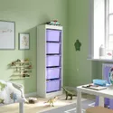 IKEA TROFAST, стеллаж для мусорных контейнеров, Белый/сиреневый, 46x30x145 см 095.754.75 фото thumb №2