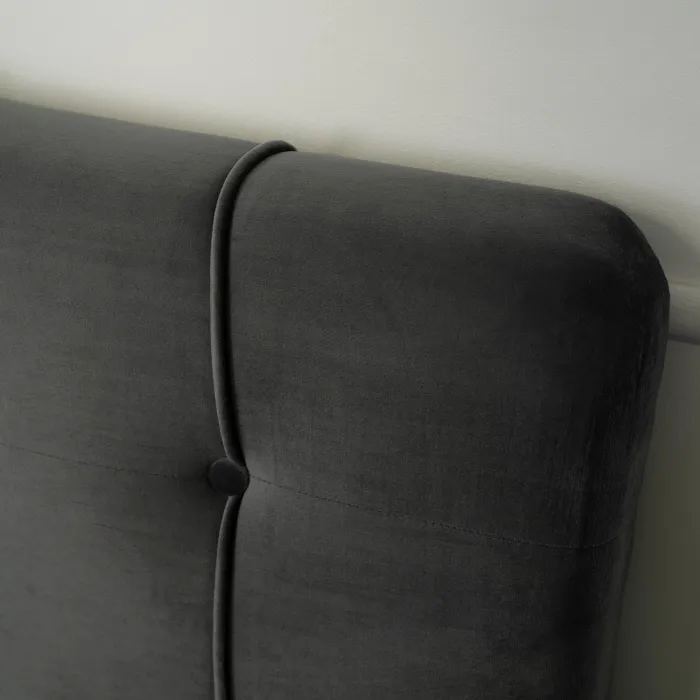 Ліжко двоспальне оксамитове MEBEL ELITE LINO Velvet, 140x200 см, Темно-сірий фото №7