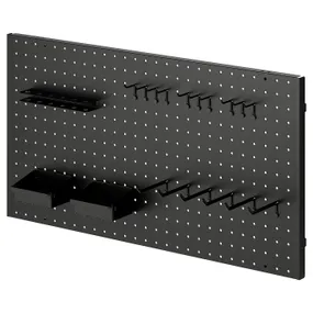 IKEA BROR БРУР, перфорированная панель, набор 20прд, черный 305.704.14 фото
