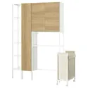 IKEA ENHET ЕНХЕТ, шафа, білий / імітація. дуб, 140x32x204 см 995.478.88 фото thumb №1