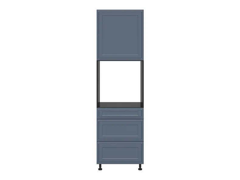 BRW Кухонный шкаф для встроенного духового шкафа Verdi высотой 60 см правый с ящиками бесшумного закрывания mystic matt, черный/матовый FL_DPS_60/207_2STB/STB/P-CA/MIM фото №1