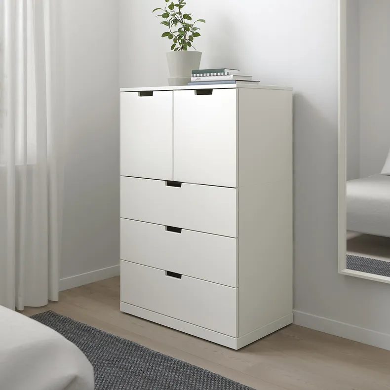IKEA NORDLI НОРДЛІ, комод із 5 шухлядами, білий, 80x122 см 292.765.50 фото №2