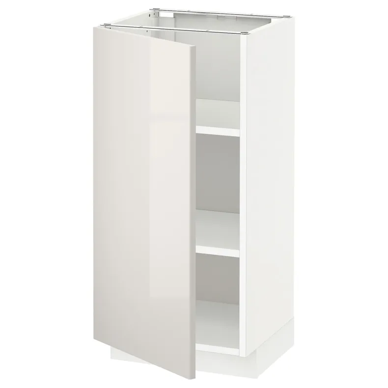 IKEA METOD МЕТОД, підлогова шафа з полицями, білий / Ringhult світло-сірий, 40x37 см 794.552.43 фото №1