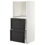 IKEA METOD МЕТОД / MAXIMERA МАКСИМЕРА, высокий шкаф с 2 ящиками д / духовки, белый / Лерхиттан с черными пятнами, 60x60x140 см 792.578.32 фото