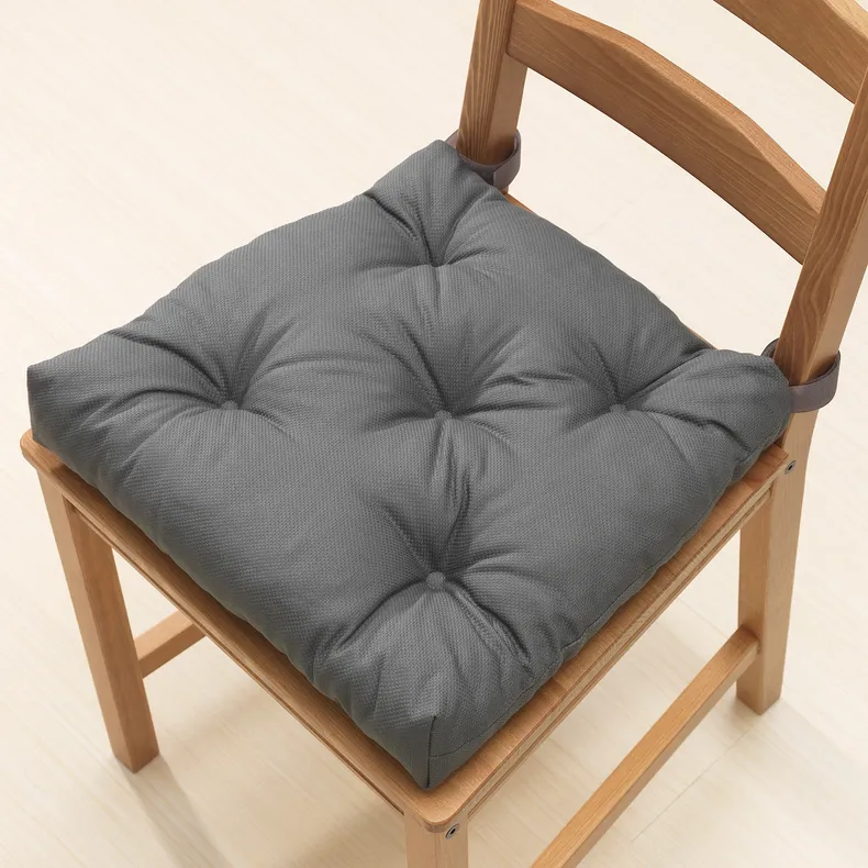 IKEA MALINDA МАЛІНДА, подушка на стілець, сірий, 40/35x38x7 см 103.310.14 фото №2