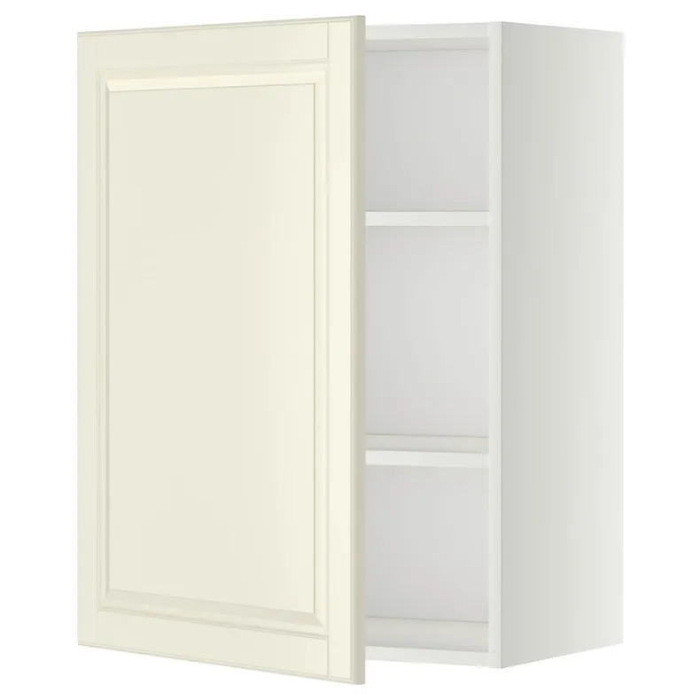 IKEA METOD МЕТОД, шафа навісна із полицями, білий / БУДБІН кремово-білий, 60x80 см 594.678.07 фото №1