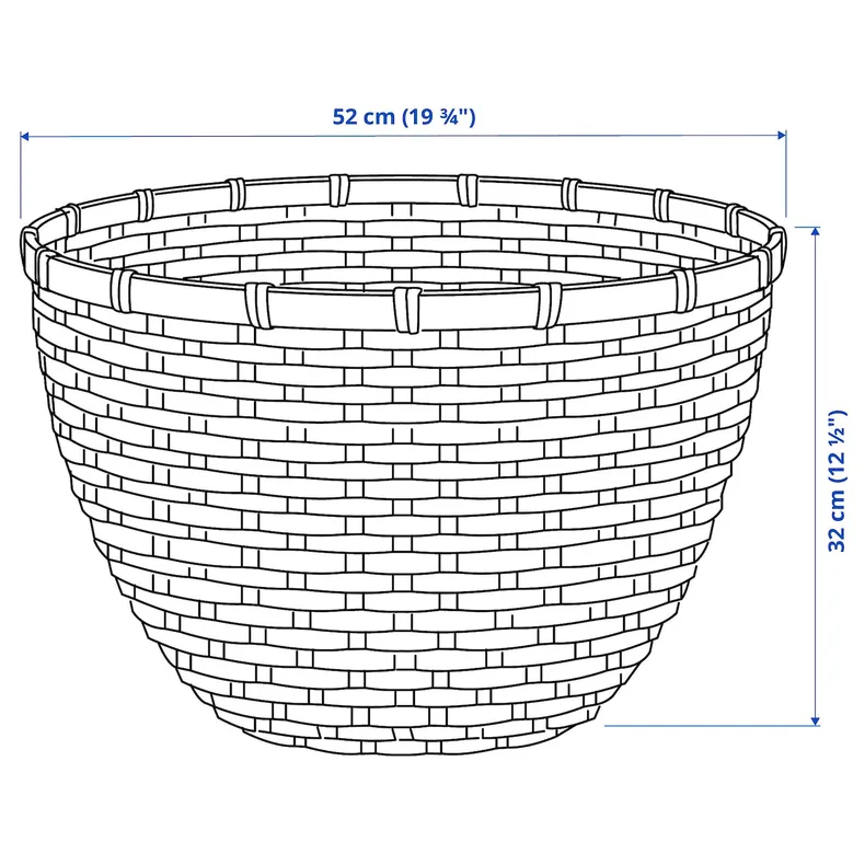 IKEA LÖVRÄFSA ЛЁВРЭФСА, корзина, бамбук, 50x32 см 805.568.54 фото №7