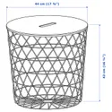 IKEA KVISTBRO КВИСТБРУ, столик с отделениями д / хранения, серебристый / темно-серый зеленый, 44 см 805.335.70 фото thumb №6