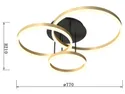 BRW Стельовий світлодіодний 3-точковий світильник Perpignon з диммером золотистого кольору 091125 фото thumb №5