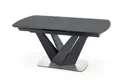 Обеденный стол раскладной HALMAR PATRIZIO 160-200x90 см, столешница - темный ясен, ножка - черный фото thumb №10