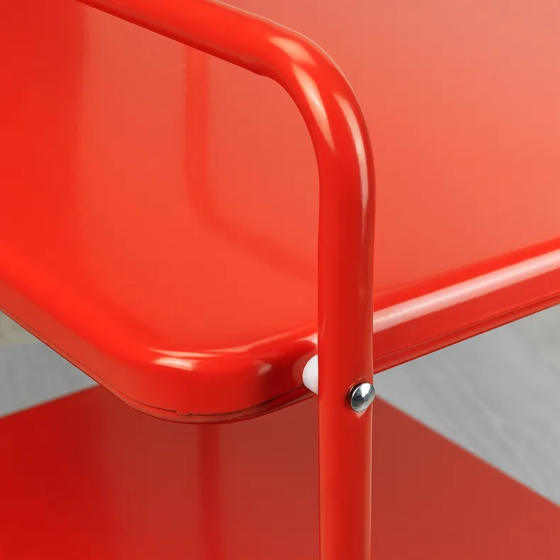 IKEA JÄRLÅSA ЄРЛОСА, столик журнальний на коліщатах, червоний, 65x45 см 005.552.74 фото №3