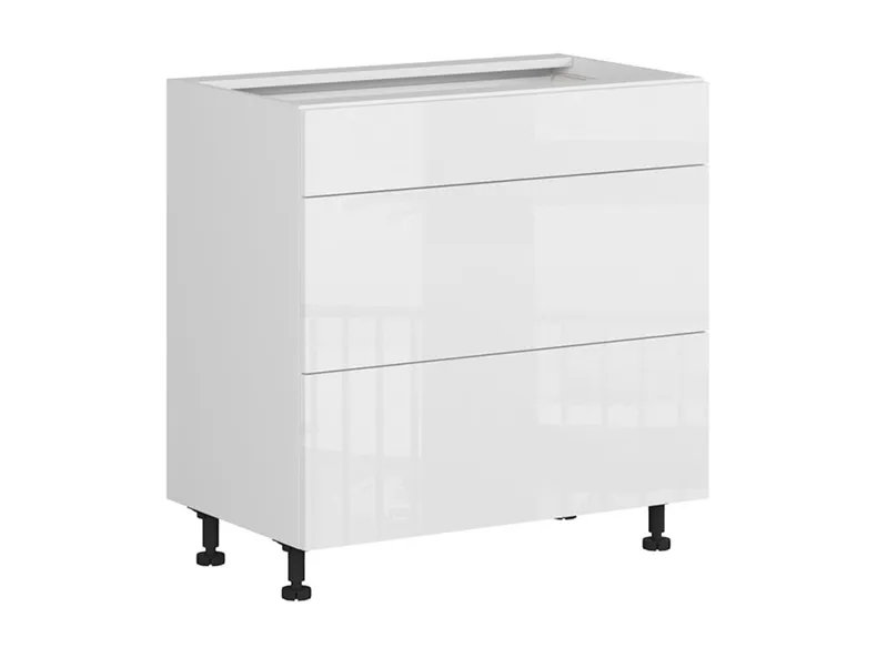 BRW Кухонный цокольный шкаф Tapo Special 80 см с выдвижными ящиками белый экрю, альпийский белый/экрю белый FK_D3S_80/82_2SMB/SMB-BAL/BIEC фото №2