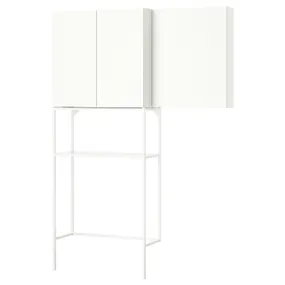 IKEA ENHET ЕНХЕТ, шафа, білий, 140x32x204 см 695.479.41 фото