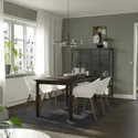 IKEA STRANDTORP СТРАНДТОРП / GRÖNSTA ГРЁНСТА, стол+4 стула с подлокотниками, коричневый/белый, 150/205/260 см 595.693.06 фото thumb №2