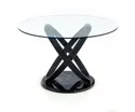 Кухонний стіл HALMAR OPTICO 122x122 см, стільниця - прозора, ніжки - чорні фото thumb №1