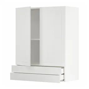 IKEA METOD МЕТОД / MAXIMERA МАКСИМЕРА, навесной шкаф / 2дверцы / 2ящика, белый / Стенсунд белый, 80x100 см 194.567.97 фото