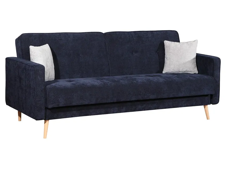 BRW Трехместный диван-кровать Leto с контейнерным пледом синий, Rosario 465 Navy/Rosario 453 Grey WE-LETO-G1_B93D7F фото №1