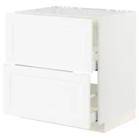 IKEA METOD МЕТОД / MAXIMERA МАКСІМЕРА, підлог шафа д / плит / вб витяжк з шухл, білий Енкопінг / білий імітація дерева, 80x60 см 094.733.87 фото