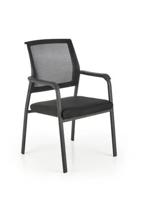 Крісло на металевих ніжках офісне HALMAR BERGEN, чорний фото