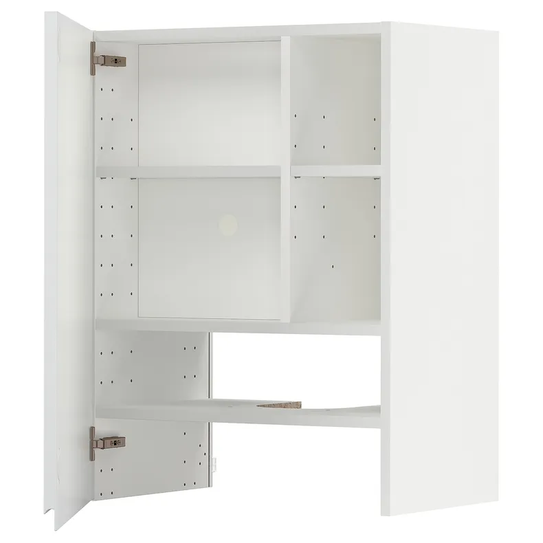IKEA METOD МЕТОД, настінн шаф д / витяжки з полиц / дверц, білий / Voxtorp матовий білий, 60x80 см 295.044.82 фото №1