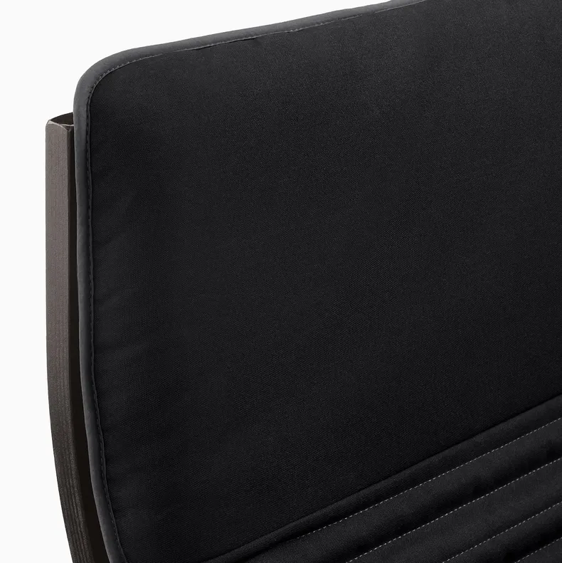 IKEA POÄNG ПОЕНГ, крісло та підставка для ніг, чорно-коричневий / КНІСА чорний 094.842.01 фото №4
