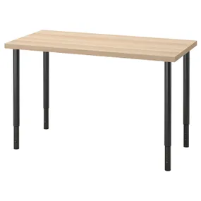 IKEA LAGKAPTEN ЛАГКАПТЕН / OLOV ОЛОВ, письменный стол, дуб, окрашенный в белый / черный цвет, 120x60 см 794.169.06 фото