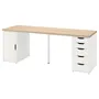 IKEA LAGKAPTEN ЛАГКАПТЕН / ALEX АЛЕКС, письмовий стіл, біла морилка / під дуб білий, 200x60 см 195.217.07 фото