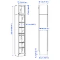 IKEA BILLY БИЛЛИ / OXBERG ОКСБЕРГ, стеллаж + стекл. двери / доп. модуль, темно-коричневая имитация дуб, 40x30x237 см 394.833.61 фото thumb №7