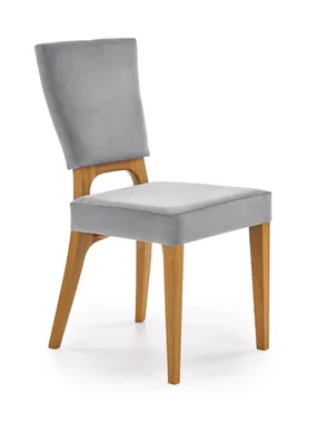 Кухонний стілець HALMAR WENANTY медовий дуб/сірий фото