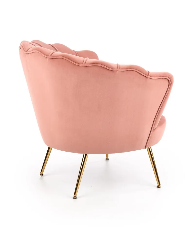 Мягкое кресло HALMAR AMORINITO светло-розовый/золотой фото №4