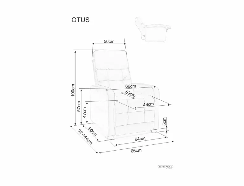 Кресло раскладное SIGNAL OTUS Brego, ткань: бежевый фото №2