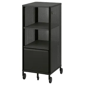 IKEA BEKANT БЕКАНТ, стелаж на коліщатах, сітка/чорний, 41x101 см 205.913.70 фото