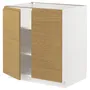 IKEA METOD МЕТОД, підлогова шафа з полицями / 2 дверцят, білий / Voxtorp імітація. дуб, 80x60 см 095.388.88 фото