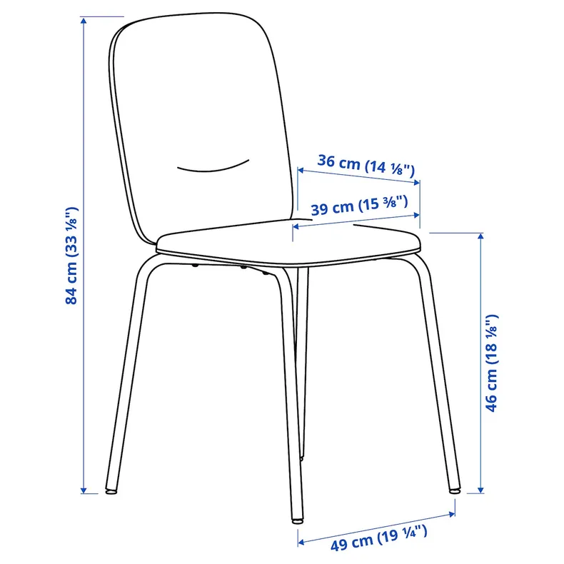 IKEA PÅBODA ПОБОДА, стул, черный / Реммарн темно-серый 405.460.46 фото №8